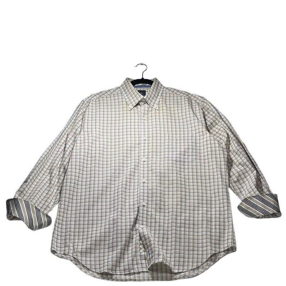Tailor Byrd COLLECTION Mens XL Button-Down Long-Sleeve Plaid Shirt - Picture 8 of 11